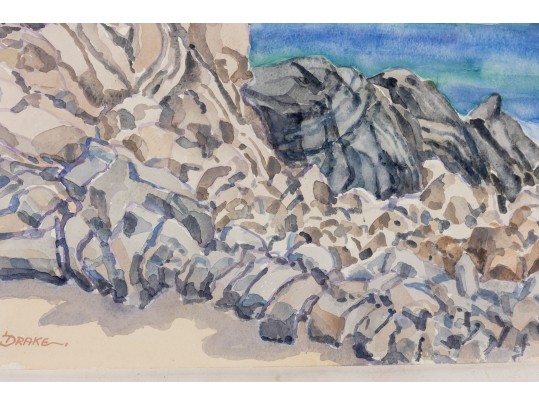 William L. Drake (1929-2019) Puerto Angelito Mexico Watercolor On Paper - Unframed