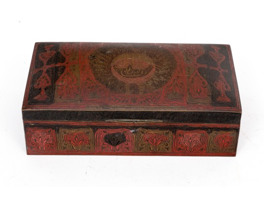 Fantastic Vintage Dresser Top Box With Ornate Designs