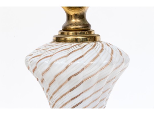 Beautiful Vintage Italian Venetian Murano Glass “Latticino” Lamp