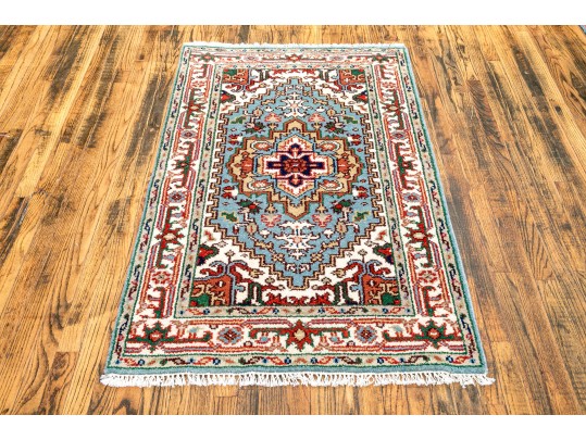 Hand Knotted Wool Indo-serapi Carpet, 5'-2