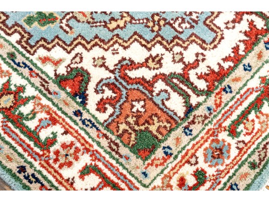 Hand Knotted Wool Indo-serapi Carpet, 5'-2