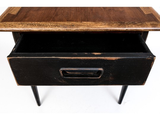 Lane Vintage Brown Wood And Black Distressed Painted Acclaim End Table