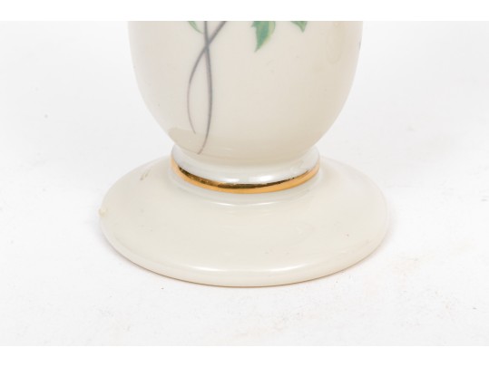 Pair Of Sweet Lenox China Rosebud Motif Bud Vases