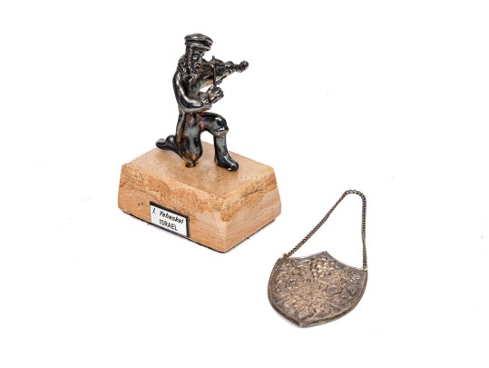 Judaica Sterling Shield And Figure