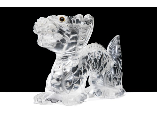 Charming Carved Glass Dragon