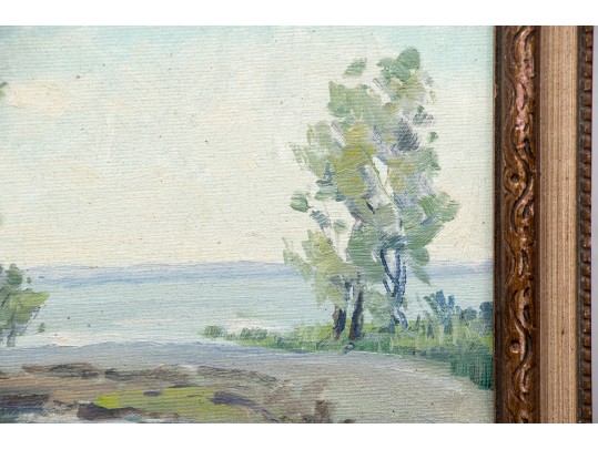 William A. Drake (1891-1979) Oil On Board Shore Landscape 1977