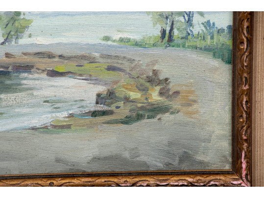 William A. Drake (1891-1979) Oil On Board Shore Landscape 1977