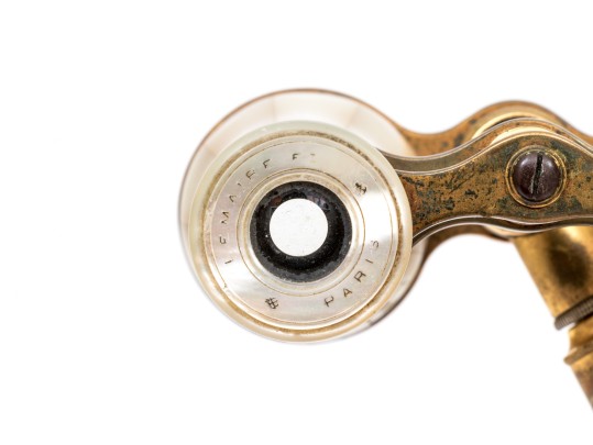 Lemaire Fi, Paris Lovely Vintage Long Handle Mother-of-pearl Opera Glasses