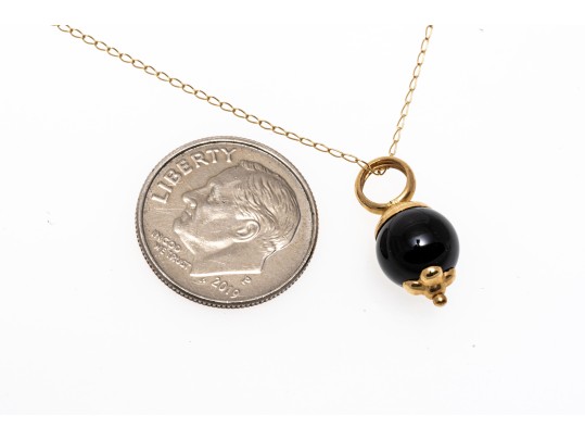 Classy 14k Onyx Pendant Necklace