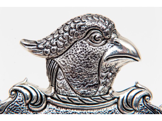 Vintage Bold 830 Silver Hawk Motif Brandy And Whisky Labels, German