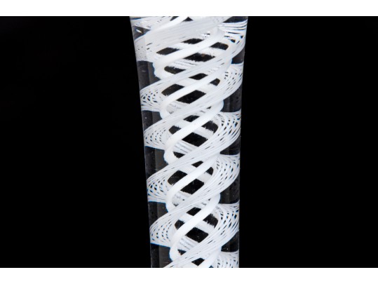 Two Antique Spiral Stem Cordial Glasses