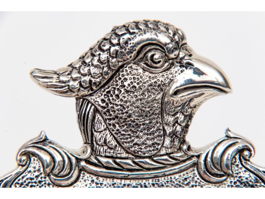 Vintage Bold 830 Silver Hawk Motif Brandy And Whisky Labels, German