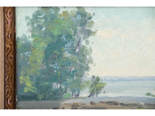 William A. Drake (1891-1979) Oil On Board Shore Landscape 1977