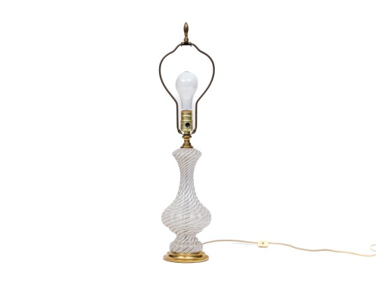 Beautiful Vintage Italian Venetian Murano Glass “Latticino” Lamp