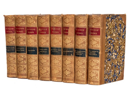 'Dickens Works' Collection Of Eight Vintage To Antique Books