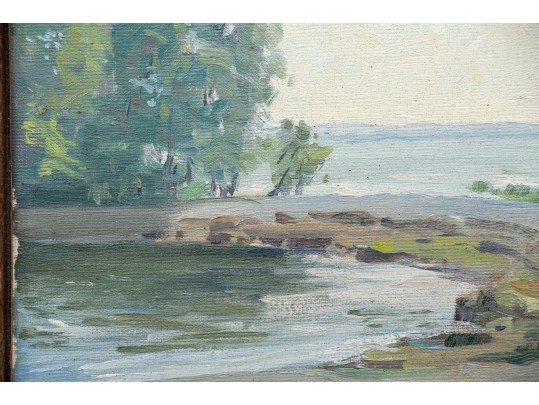 William A. Drake (1891-1979) Oil On Board Shore Landscape 1977