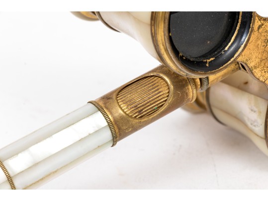 Lemaire Fi, Paris Lovely Vintage Long Handle Mother-of-pearl Opera Glasses