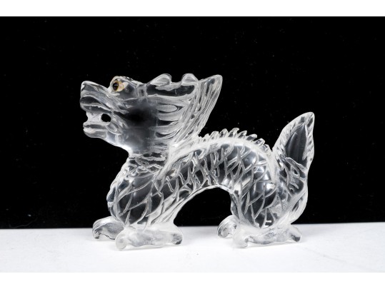 Charming Carved Glass Dragon