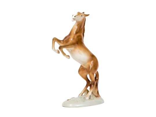 Royal Dux Handsome Vintage Rearing Horse Figurine