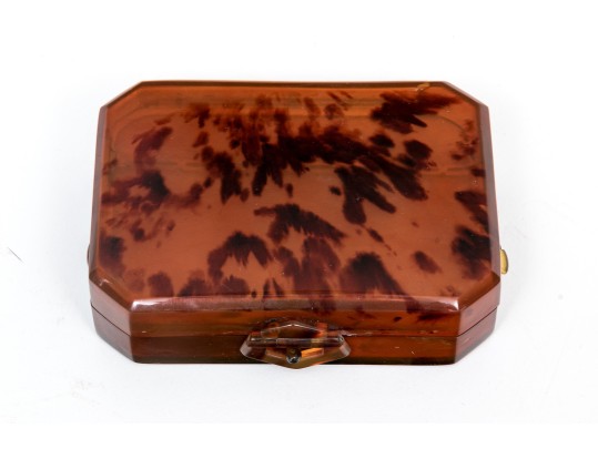 Pair Of Vintage Card Cases/compacts, One With Ruby And Diamond Initialed Top