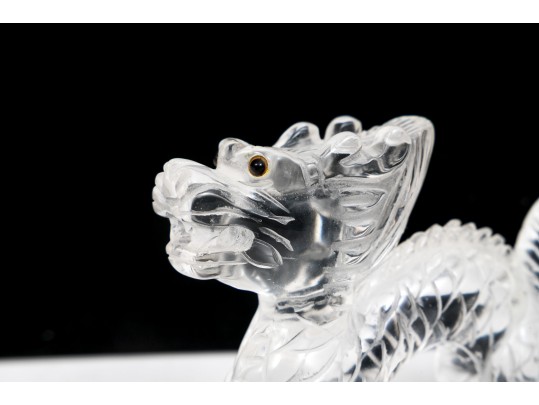 Charming Carved Glass Dragon