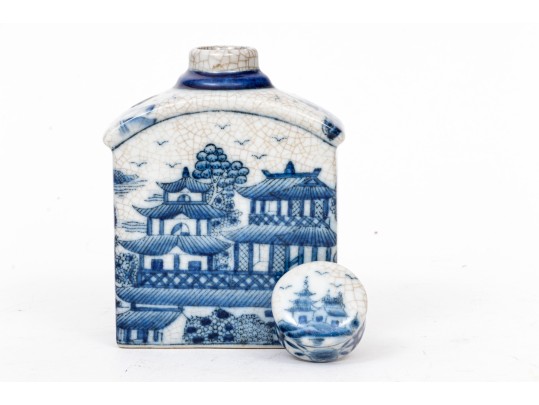 Lovely Vintage Delftware Style Tea Caddy