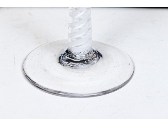 Two Antique Spiral Stem Cordial Glasses