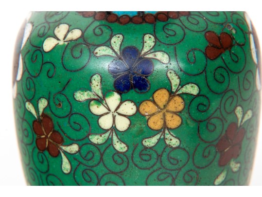 Lot Of Four Beautiful Diminutive Vintage Japanese And Chinese Cloisonne Pieces