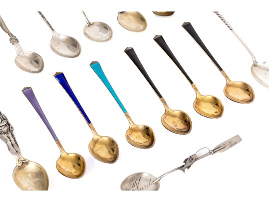 Collection Of Fourteen Various Sterling Coffee Spoons
