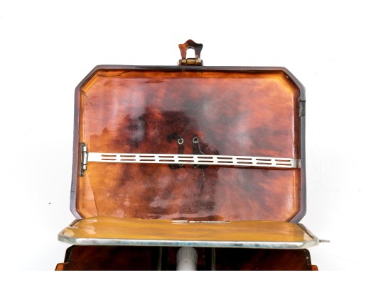 Pair Of Vintage Card Cases/compacts, One With Ruby And Diamond Initialed Top