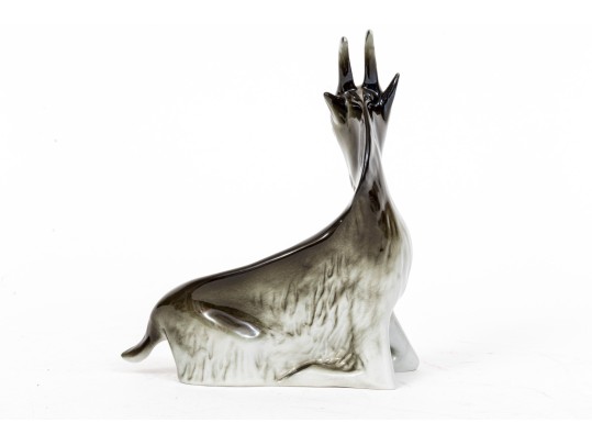 Royal Dux Beautiful Vintage Sleeping Ibex Figurine