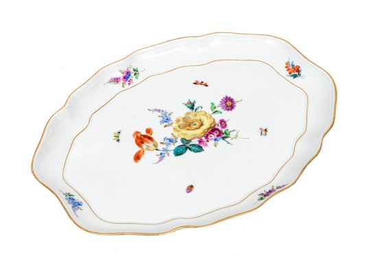 Elegant Meissen Floral And Gold Gilt Platter