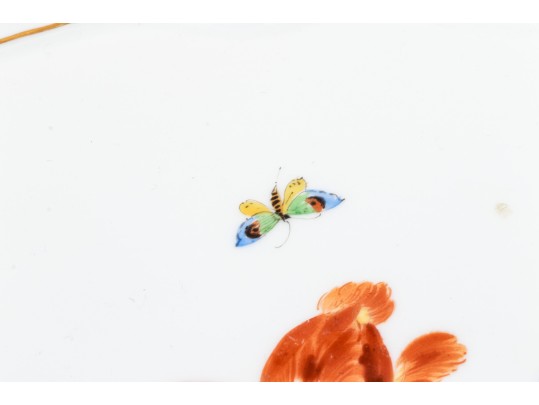 Elegant Meissen Floral And Gold Gilt Platter