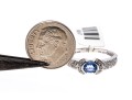 14k White Gold Contemporary Pale Blue Sapphire And Pave Set Diamond Ring, 0.19 TCW, Size 7