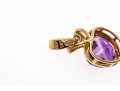 14k Yellow Gold Fun Apple Shaped Amethyst And Diamond Pendant