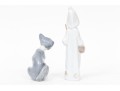 Charming Pair Of Lladro Figurines, Including A Winsome Cat And Shepherdess