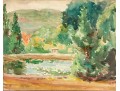 William A. Drake (1891-1979) Watercolor On Board Lake Landscape - Unframed