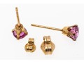Simple 14K Pink Sapphire Stud Earrings