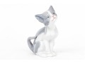 Charming Pair Of Lladro Figurines, Including A Winsome Cat And Shepherdess