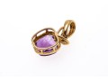 14k Yellow Gold Fun Apple Shaped Amethyst And Diamond Pendant