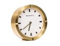 Tiffany & Co. Handsome Brass Desk Clock, White Dial