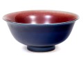 Beautiful 19th-20th Century Sang De Bouef Interior Glazed Bowl, Blue Glazed Exterior