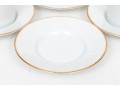 Tiffany & Co. Lovely Set Of Four White China Demitasse Espresso Cups And Saucers, Gold Tone Rim