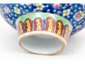 Beautiful Famille Rose Pedestal Bowl With Maidens In An Architectural Landscape