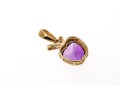 14k Yellow Gold Fun Apple Shaped Amethyst And Diamond Pendant