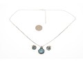 Sterling Silver And Roman Glass Necklace And Earrings Set