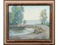 William A. Drake (1891-1979) Oil On Board Shore Landscape 1977