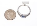 14k White Gold Contemporary Pale Blue Sapphire And Pave Set Diamond Ring, 0.19 TCW, Size 7
