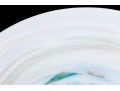 Yalos Casa Murano Beautiful Iridescent White Art Glass Round Platter