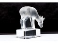 Lalique Charming Vintage Frosted And Clear Crystal Grazing Fawn